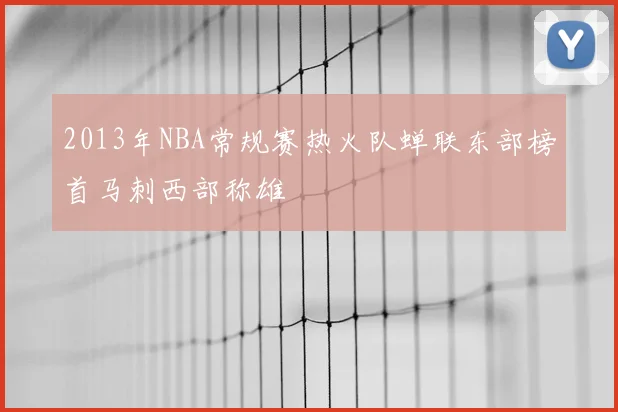 2013年NBA常规赛热火队蝉联东部榜首马刺西部称雄